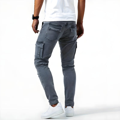 Thijs | Elastische Denim Cargo Broek