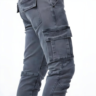 Thijs | Elastische Denim Cargo Broek