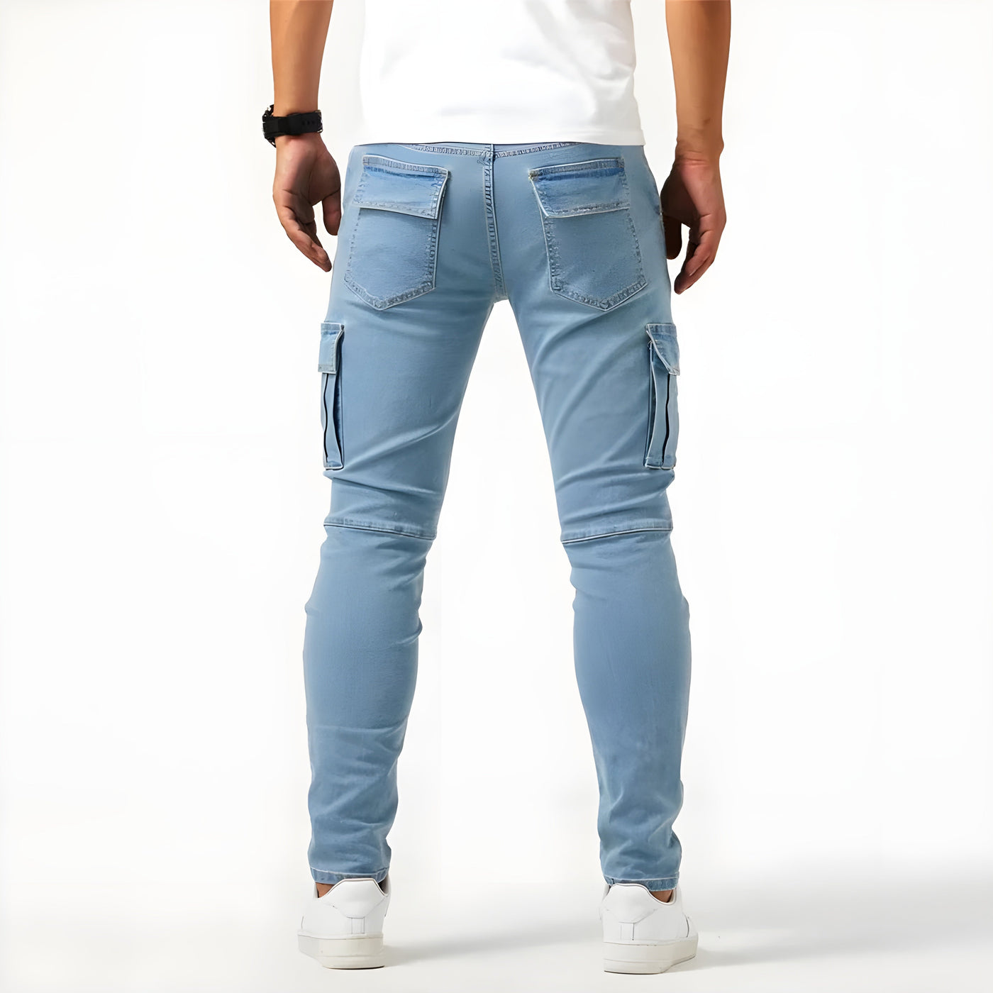 Thijs | Elastische Denim Cargo Broek